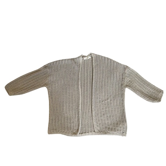 Women's Grade and Gather Beige Cotton Blend Open Front Cardigan Size Small - Picture 10 of 11